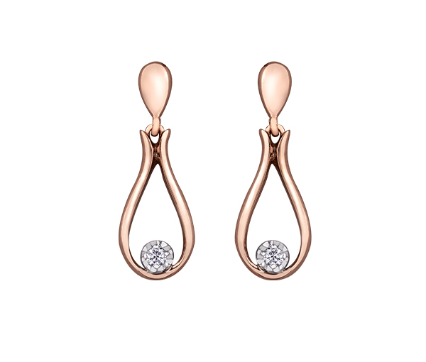 BOUCLES EN OR 10K SERTIES DE DIAMANTS CANADIENS - CR AM534R - DIAMANT CANADIEN