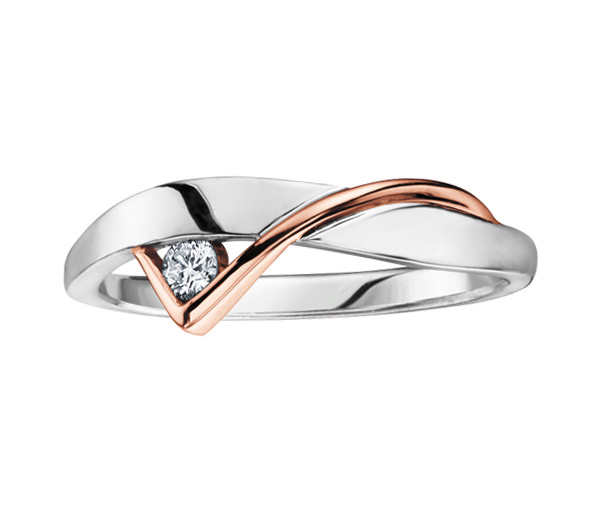 BAGUE EN OR AVEC UN DIAMANT CANADIEN - CR AM115WR - DIAMANT CANADIEN