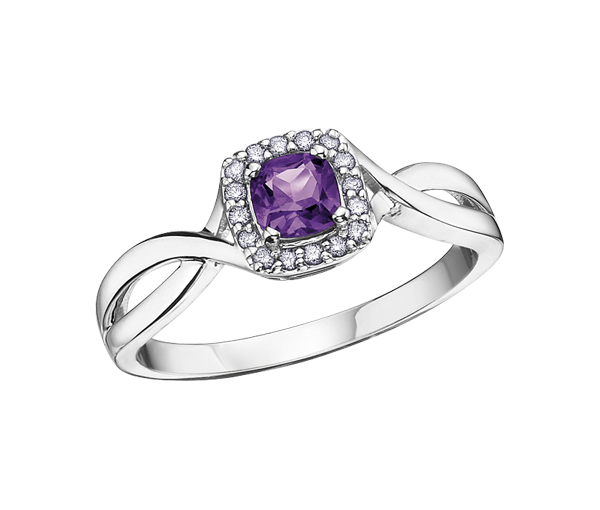 BAGUE EN OR AVEC PIERRE DE NAISSANCE VARIÉE - CR DX533AM - BIJOUX CANADIEN