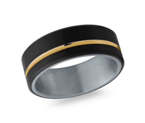 JONC EN TANTALE, OR 14K ET FIBRE DE CARBONE - ML MRDTS045Y - MALO 