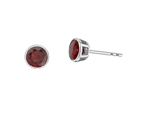 BOUCLES FIXES EN OR JAUNE OU BLANC SERTIES DE PIERRES DE NAISSANCES DIVERSES - CR DX959WGA - BIJOUX CANADIEN