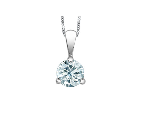 PENDENTIF EN OR BLANC SERTI D'UN DIAMANT DE LABORATOIRE - CR 70001 - BIJOUX CANADIEN