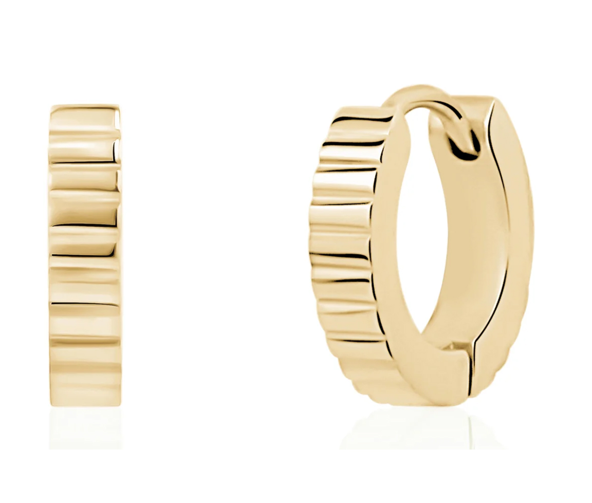 BOUCLES HUGGIES EN ACIER À MOTIF LIGNÉE - AZ SSE189G - AREZZO