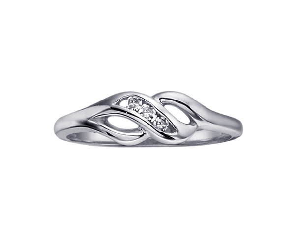 BAGUE EN OR 10K SERTIE DE DIAMANTS - CR DA210W - BIJOUX CANADIEN
