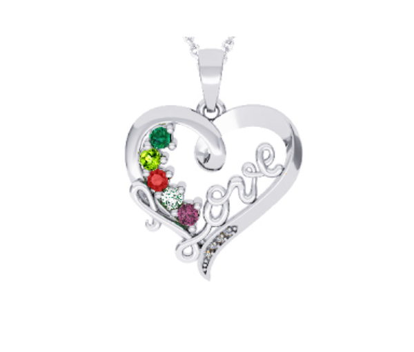 PENDENTIF FAMILIAL EN ARGENT ET EN OR SERTI DE PIERRES VÉRITABLES - BH FG102PWW - BEVERLY HILLS