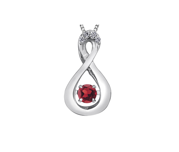PENDENTIF PULSE EN OR SERTI D'UNE PIERRE DE NAISSANCE DIVERSE ET DE DIAMANTS - CR DX666WGA - BIJOUX CANADIEN