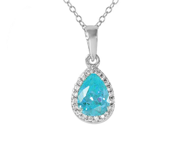 PENDENTIF EN FORME DE GOUTTE EN ARGENT RHODIÉ SERTI DE CUBIQUES ZIRCONIAS DE COULEURS VARIÉES - SP BGS00441PMR - BIJOUX D'IMPORTATION