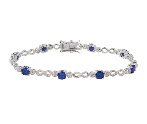 BRACELET STYLE TENNIS EN ARGENT RHODIÉ SERTI DE CUBIQUES ZIRCONIAS DE COULEURS VARIÉES - SP BGB00313B - BIJOUX D'IMPORTATION