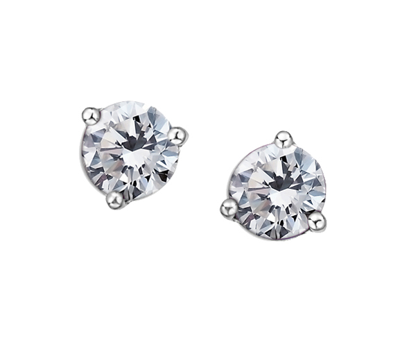 BOUCLES FIXES STYLE MARTINI EN OR SERTIES DE PIERRES DE NAISSANCES - CR DX606WWT - BIJOUX CANADIEN
