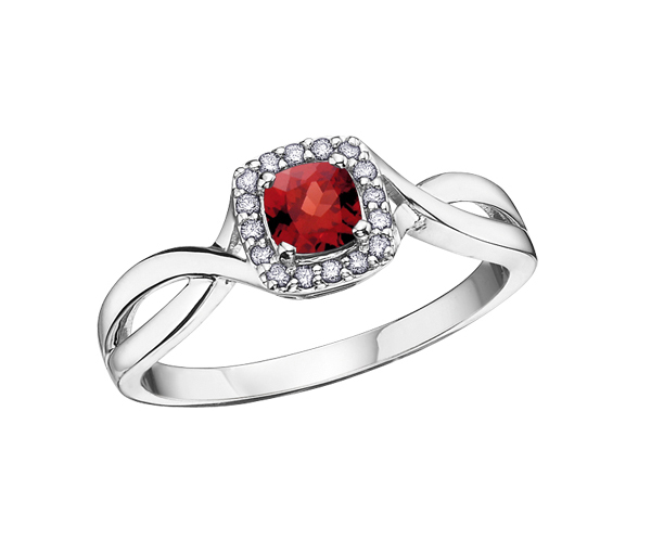 BAGUE EN OR AVEC PIERRE DE NAISSANCE VARIÉE - CR DX533GA - BIJOUX CANADIEN