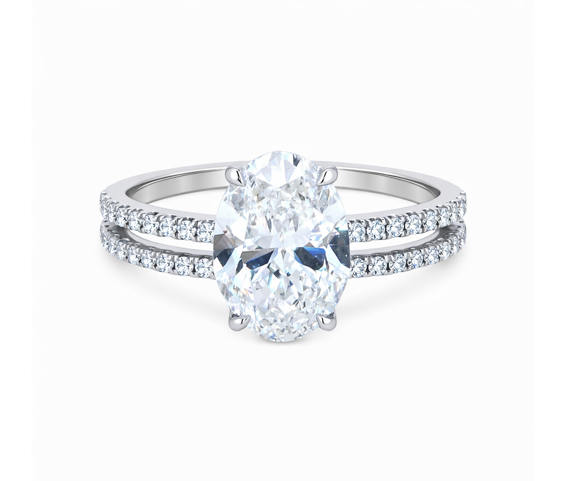 BAGUE EN OR SERTIE DE DIAMANTS DE LABORATOIRE - DG LR0359W - DIAMANT LABO