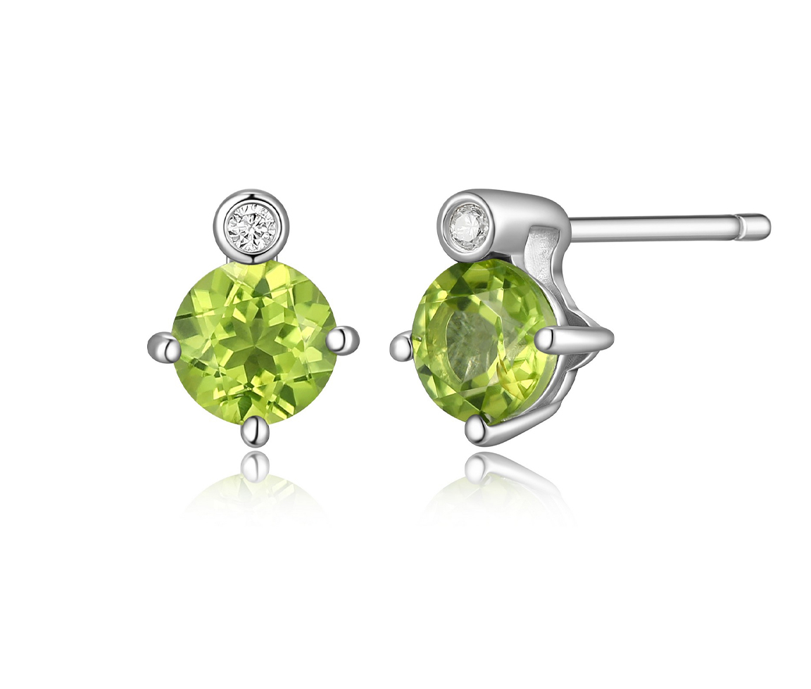 BOUCLES ELLE EN ARGENT RHODIE SERTIES DE PIERRES DE NAISSANCES VARIEES VERITABLES ET DE DIAMANTS DE LABORATIRE - PJ R2LCQ91658 - ELLE