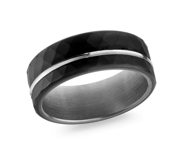 JONC EN TANTALE, OR 14K ET FIBRE DE CARBONE - ML MRDTS037W - MALO 