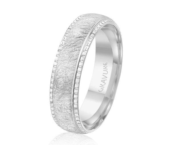 JONC EN OR OU EN PLATINE AVEC MOTIF SCRATCH AU CENTRE - ML GH1284W18 - MALO 