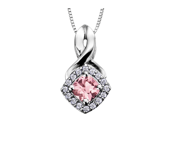 PENDENTIF EN OR BLANC SERTI DE PIERRES DE NAISSANCE VARIÉES ET DE DIAMANTS - CR DX567WPT - BIJOUX CANADIEN