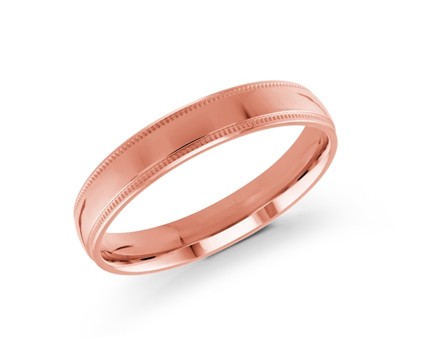 JONC EN OR 4MM DE LARGEUR AVEC MOTIF MILGRAIN SUR LES CÔTÉS - ML J102/4PL14 - MALO 