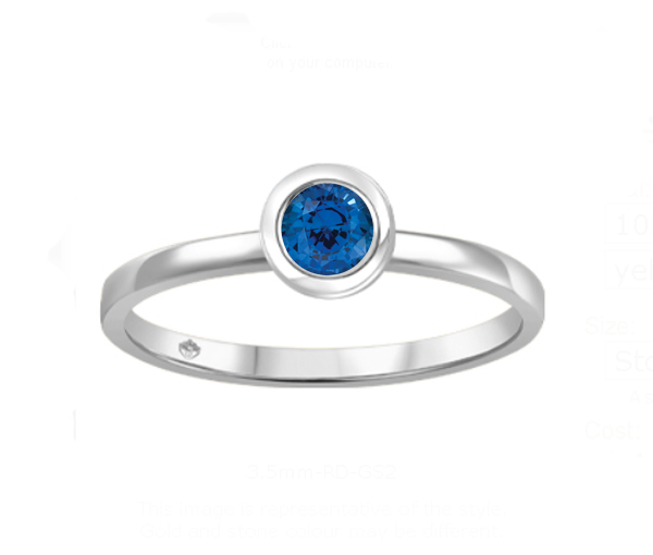 BAGUE EN OR AVEC UNE PIERRE DE NAISSANCE VÉRITABLE - BH JVJ3688WSA - BEVERLY HILLS