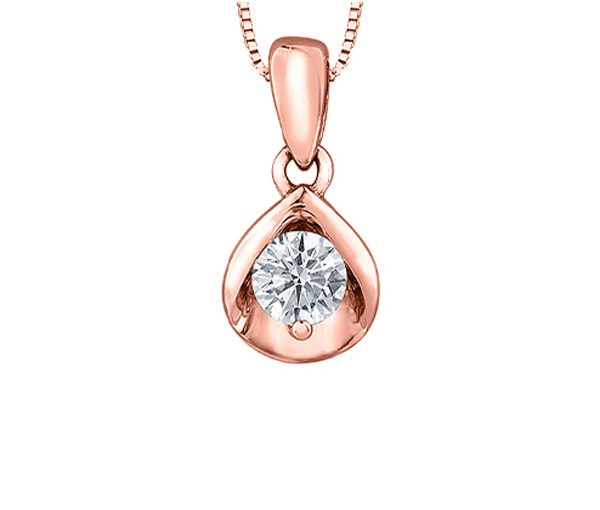 PENDENTIF EN OR 10K SERTI D'UN DIAMANT CANADIEN - CR AM576R20 - DIAMANT CANADIEN
