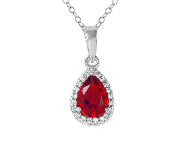 PENDENTIF EN FORME DE GOUTTE EN ARGENT RHODIÉ SERTI DE CUBIQUES ZIRCONIAS DE COULEURS VARIÉES - SP BGS00441PJL - BIJOUX D'IMPORTATION