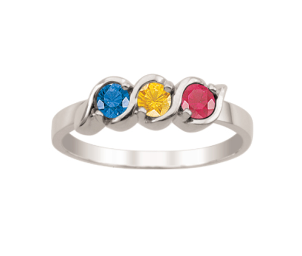 BAGUE FAMILLIALE EN ARGENT OU EN OR SERTIE DE 2 À 5 PIERRES - PG 20026W/14 - PERSONALIZED GEM