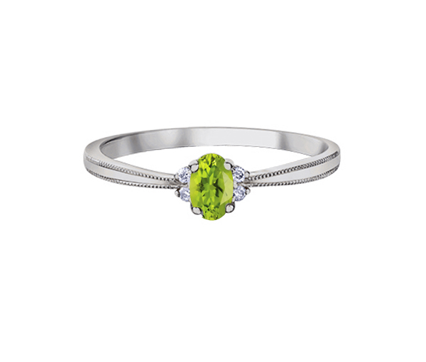 BAGUE EN OR AVEC PIERRE DE NAISSANCE - CR DX896WPER - BIJOUX CANADIEN