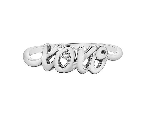BAGUE XOXO EN OR 10K SERTIE D'UN DIAMANT - CR DD7805W - BIJOUX CANADIEN