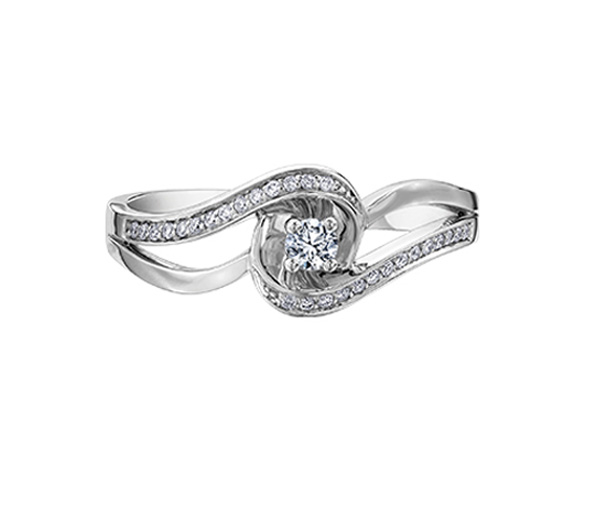 BAGUE EN OR SERTIE DE DIAMANTS - CR DX676W - BIJOUX CANADIEN
