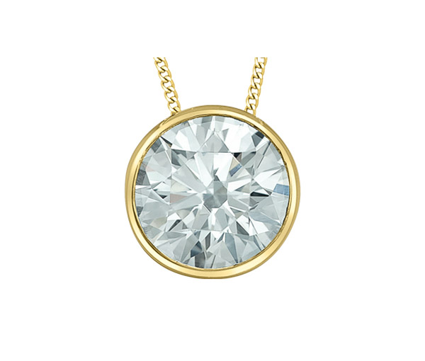 PENDENTIF EN OR JAUNE SERTI D'UN DIAMANT DE LABORATOIRE - CR 70003 - BIJOUX CANADIEN