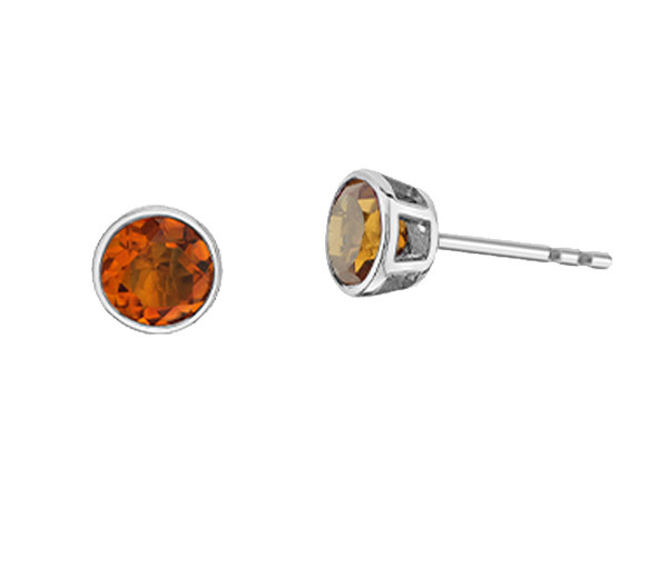 BOUCLES FIXES EN OR JAUNE OU BLANC SERTIES DE PIERRES DE NAISSANCES DIVERSES - CR DX959WCI - BIJOUX CANADIEN