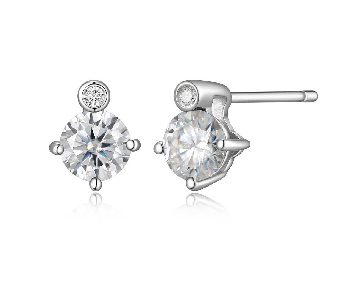 BOUCLES ELLE EN ARGENT RHODIE SERTIES DE PIERRES DE NAISSANCES VARIEES VERITABLES ET DE DIAMANTS DE LABORATIRE - PJ R2LCQ9JY58 - ELLE