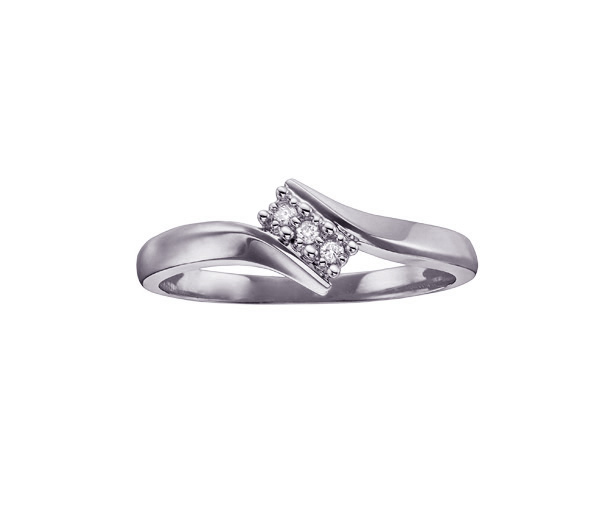 BAGUE EN OR 10K SERTIE DE DIAMANTS - CR DD1964W - BIJOUX CANADIEN
