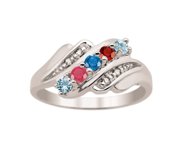 BAGUE FAMILIALE EN ARGENT OU EN OR SERTIES DE 3 À 7 PIERRES - PG 20033W - PERSONALIZED GEM