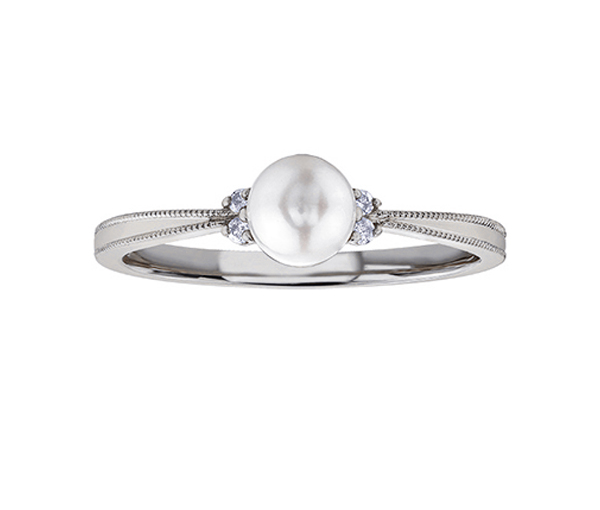 BAGUE EN OR AVEC PIERRE DE NAISSANCE - CR DX896WPEA - BIJOUX CANADIEN