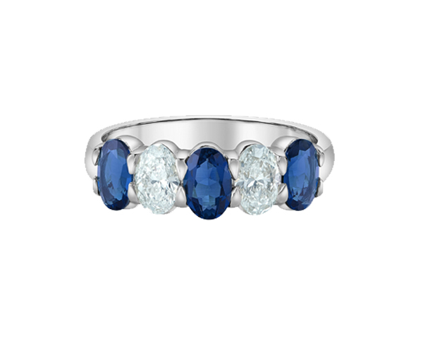 BAGUE EN OR AVEC PIERRES DE LABORATOIRE - CR 52J25WSA - BIJOUX CANADIEN
