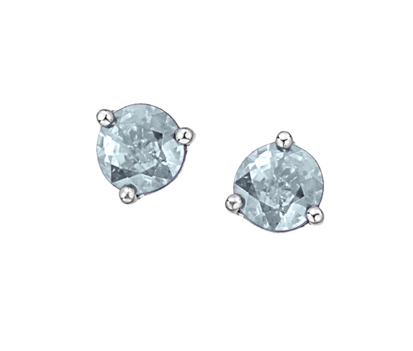 BOUCLES FIXES STYLE MARTINI EN OR SERTIES DE PIERRES DE NAISSANCES - CR DX606WAQ - BIJOUX CANADIEN