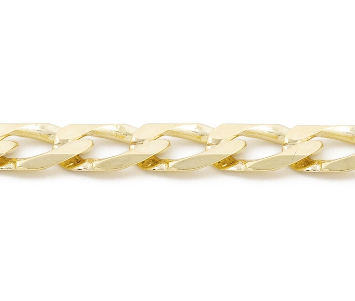 CHAINE EN OR 10K À MAILLE GOURMETTE BISAUTÉE - SY ORO17Y - BIJOUX D'IMPORTATION