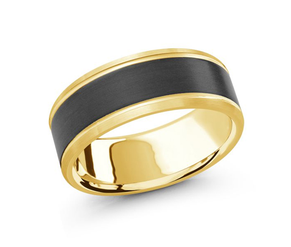 JONC EN OR 14K ET FIBRE DE CARBONE - ML MRDA072Y - MALO 