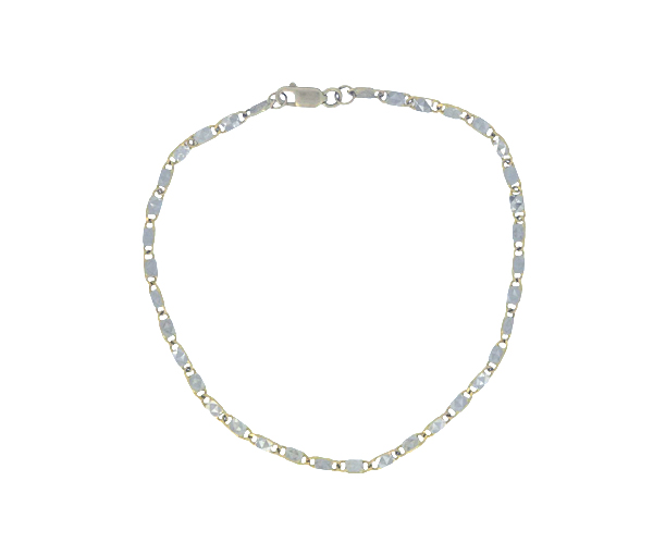 BRACELET EN OR À MAILLE PLAQUES TAILLÉES DIAMANT - S LPXD0402T07 - BIJOUX D'IMPORTATION