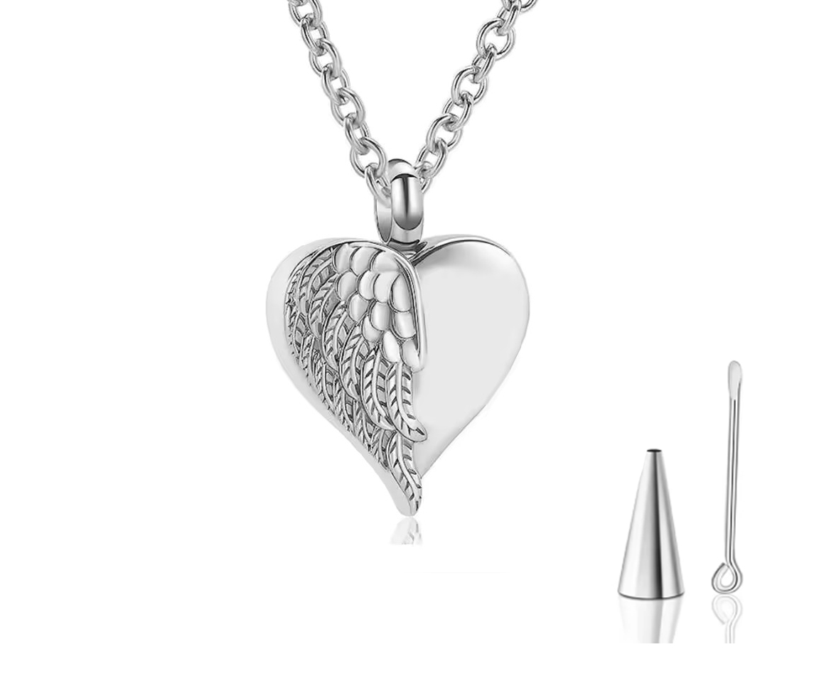 URNE POUR CENDRES COEUR/AILE - SJ CREM03W - BIJOUTERIE SUISSE INC.