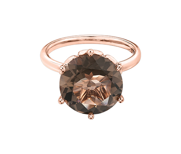 BAGUE EN OR JAUNE, ROSE OU BLANC SERTIE D'UNE PIERRE VARIÉE - CR DX680RSQ - BIJOUX CANADIEN