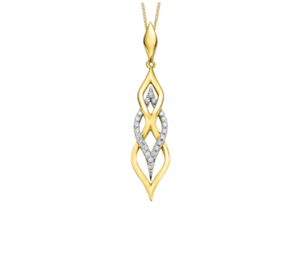PENDENTIF EN OR SERTI DE DIAMANTS - CR DD2506Y - BIJOUX CANADIEN