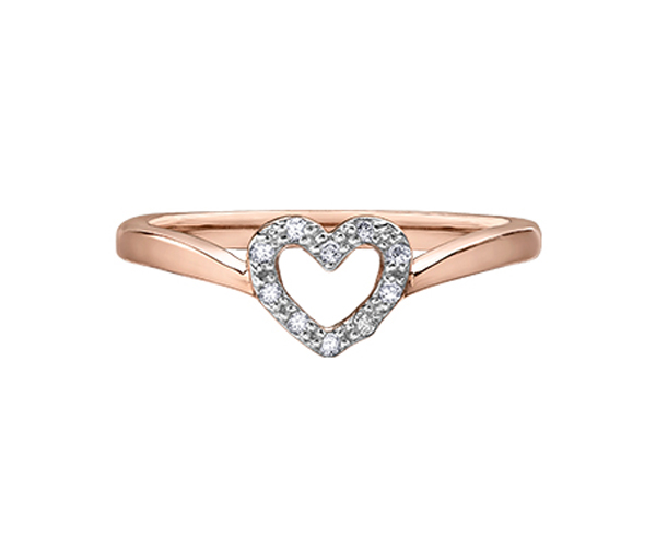 BAGUE COEUR AJOURÉ AVEC DIAMANTS - CR DD7344R - BIJOUX CANADIEN