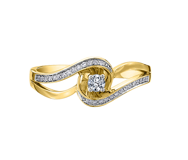 BAGUE EN OR SERTIE DE DIAMANTS - CR DX676Y - BIJOUX CANADIEN
