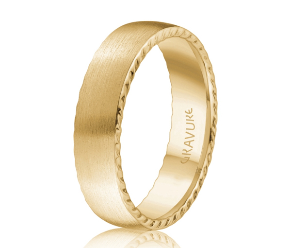 JONC EN OR OU EN PLATINE AVEC FINI SATINÉ ET TAILLÉ DIAMANT SUR LES CÔTÉS - ML GH1259Y10 - MALO 