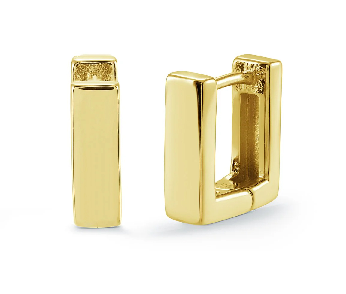 BOUCLES HUGGIES CARRÉES EN ACIER - IG SEA488GO - VELORIA