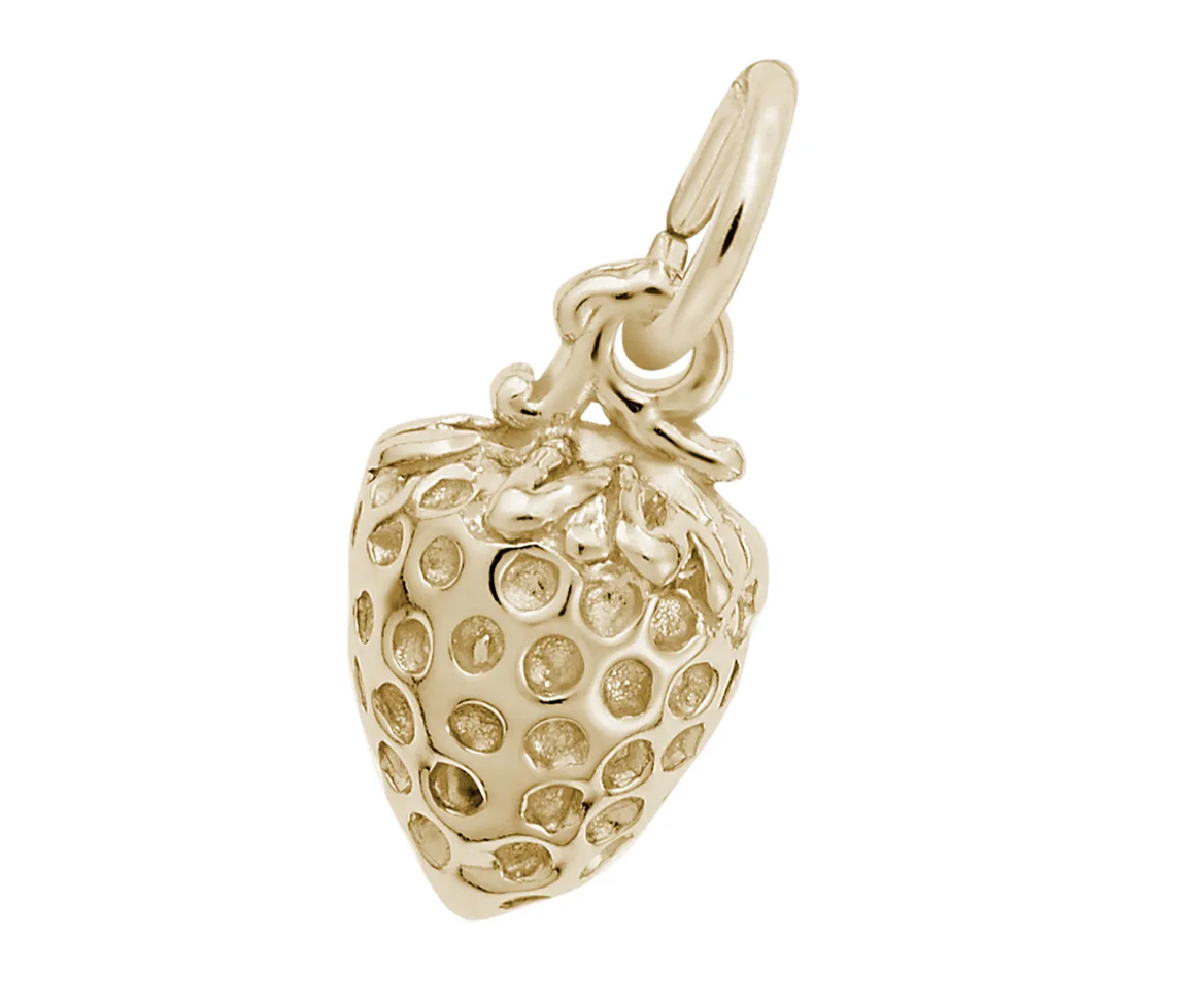 PENDENTIF FRAISE 3D EN ARGENT OU EN OR - NU 7792/14Y - NUCO/REMBRANDT 