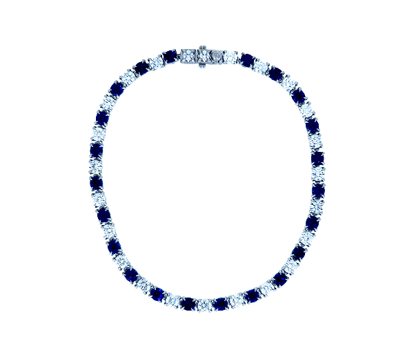 BRACELET TENNIS EN OR SERTI DE DIAMANTS DE LABORATOIRE ET DE PIERRES DE COULEURS DE LABORATOIRE - BH LGG065BWS - BEVERLY HILLS