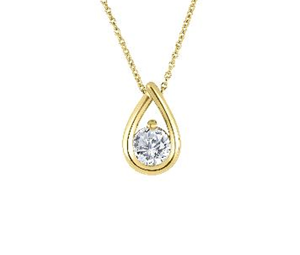 PENDENTIF SOLITAIRE EN OR SERTI D'UN DIAMANT DE LABORATOIRE - BH LGG152PY25 - BEVERLY HILLS