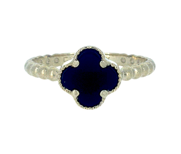 BAGUE TRÈFLE EN OR JAUNE SERTI DE NACRE DE PERLE OU D'ONYX - CB V255651YON - CBE