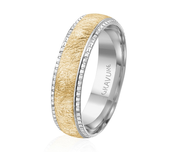 JONC EN OR OU EN PLATINE AVEC MOTIF SCRATCH AU CENTRE - ML GH1284WY18 - MALO 